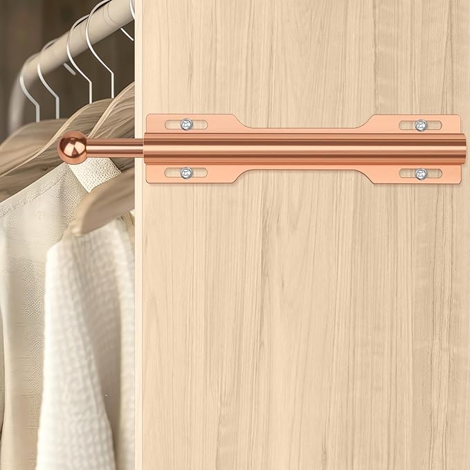 FIRJOY 12" Valet Rod for Closet Pull Out (1 Pack, Rose Gold)