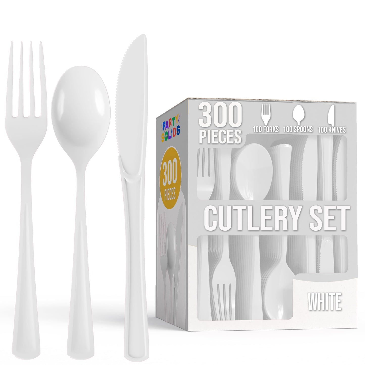 Party Solids Dark Blue Plastic Silverware 300 Pcs Dark Blue Cutlery Set