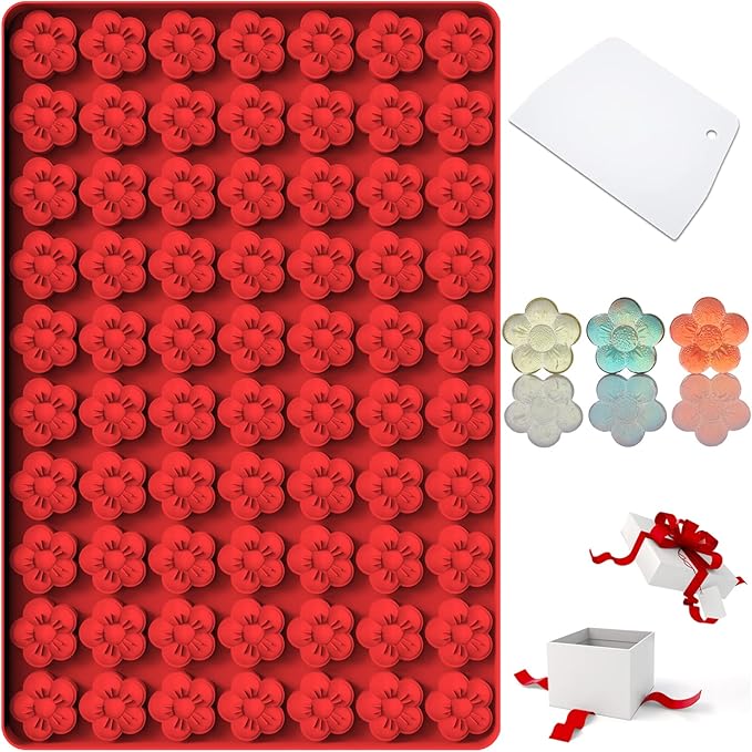 Marijuana Cannabis Hemp Leaf Silicone Molds with 70 Cavities Shaped for Pot Chocolate Candy Gummy, with Baking Scraper