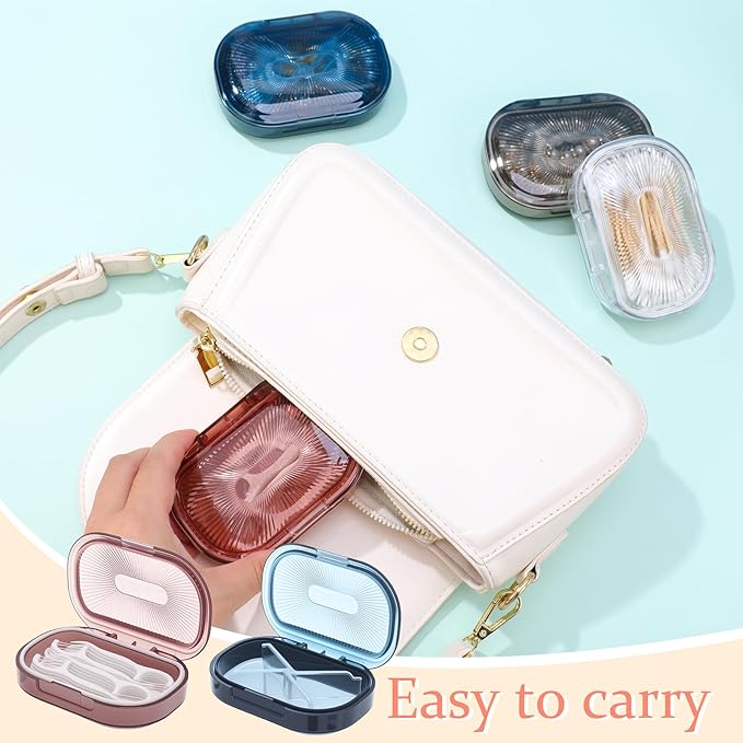 4 Pcs Qtip Holder Hair Tie organizer Small Container Portable Travel Qtips Case Cotton Swab Holder Flosser Dispenser 4 Soft Colors 3.94 x 2.76 Inch