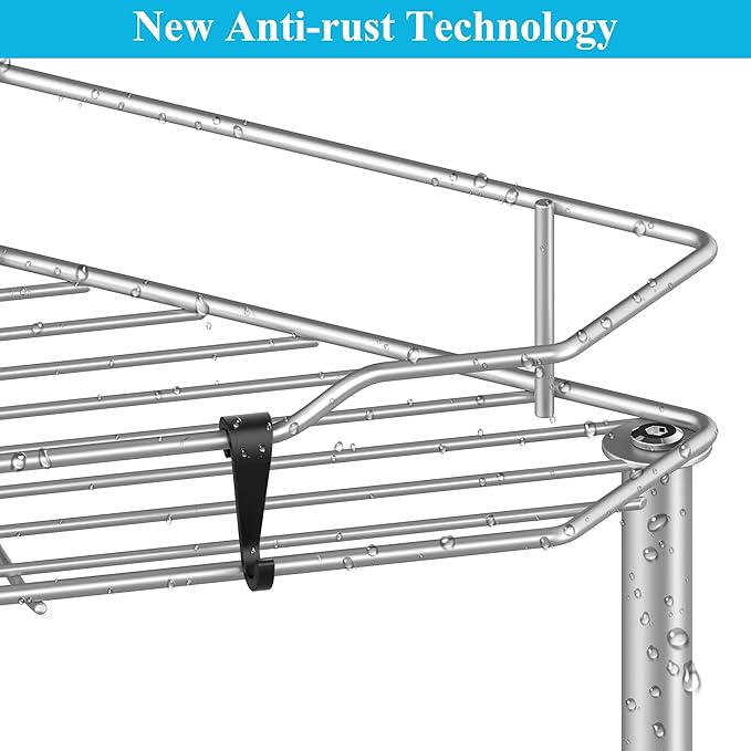3 Tier Floor Standing Corner Shower Caddy Organizer Shelf with Hooks, Bathroom Shelves Stand Rack, Gray