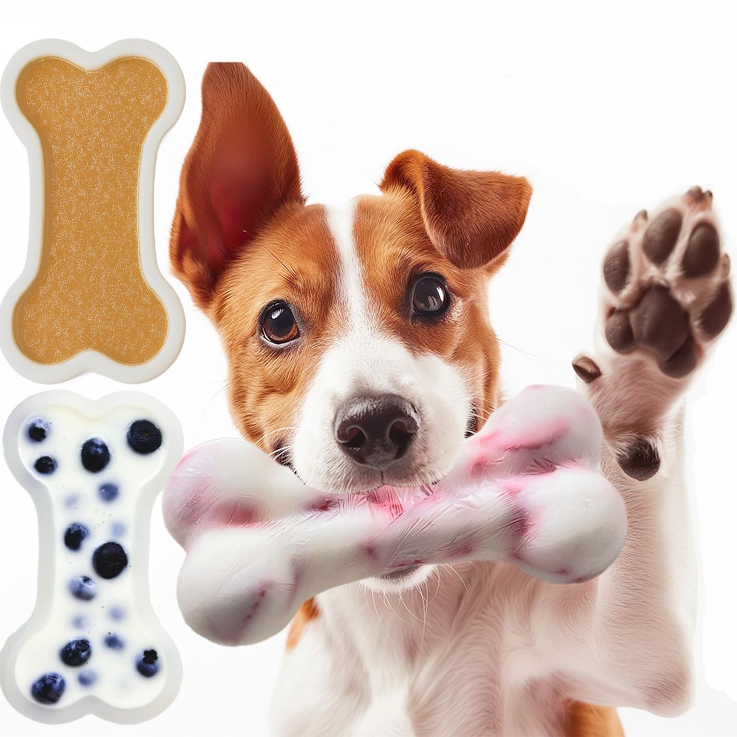 SIUPER 7.5IN Big Fish Bone Dog Cat Treat Mold 1 Pack, DIY Flavors for Puppy. Food Safe Silicone for Oven. Large Ice Cube Mold for Pet Chew, Cooling. Pets Birthday Cake Baking. Fun Gift for Dog Lover