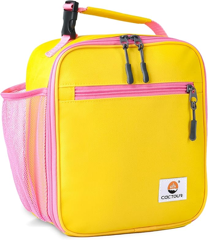 Lunch Box Kids,Premium Insulated Lunch Bag for Girls Boys,Soft Bag Mini Cooler Back to School Thermal Reusable Lunch Bag for Work School Picnic (Yellow)