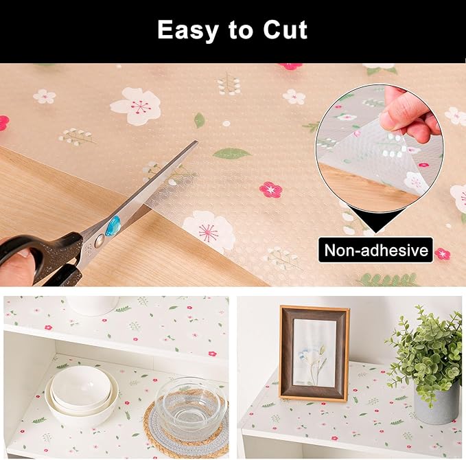 Cooyes Shelf Liner – Premium Non-Adhesive Cabinet & Drawer Liner for Kitchen – Waterproof Shelf Paper with Modern Pattern – Durable EVA Cabinet Mat – Easy to Cut (17.5" W x 78.7" L)