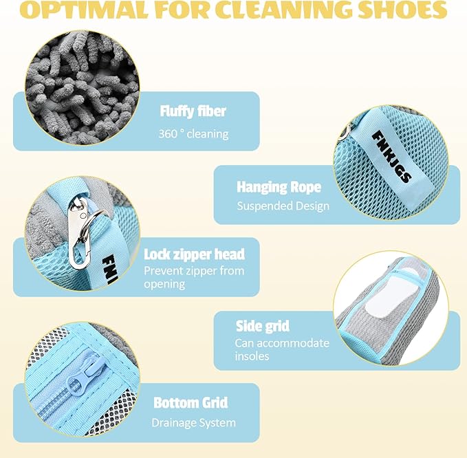 Shoe Washing Machine Bag,2 Pcs Shoe Washing Bag for Dryer & Washer, Reusable Laundry Shoe Bag for All Shoes Sizes, Independent Insole Compartment With Side Mesh (Grey)