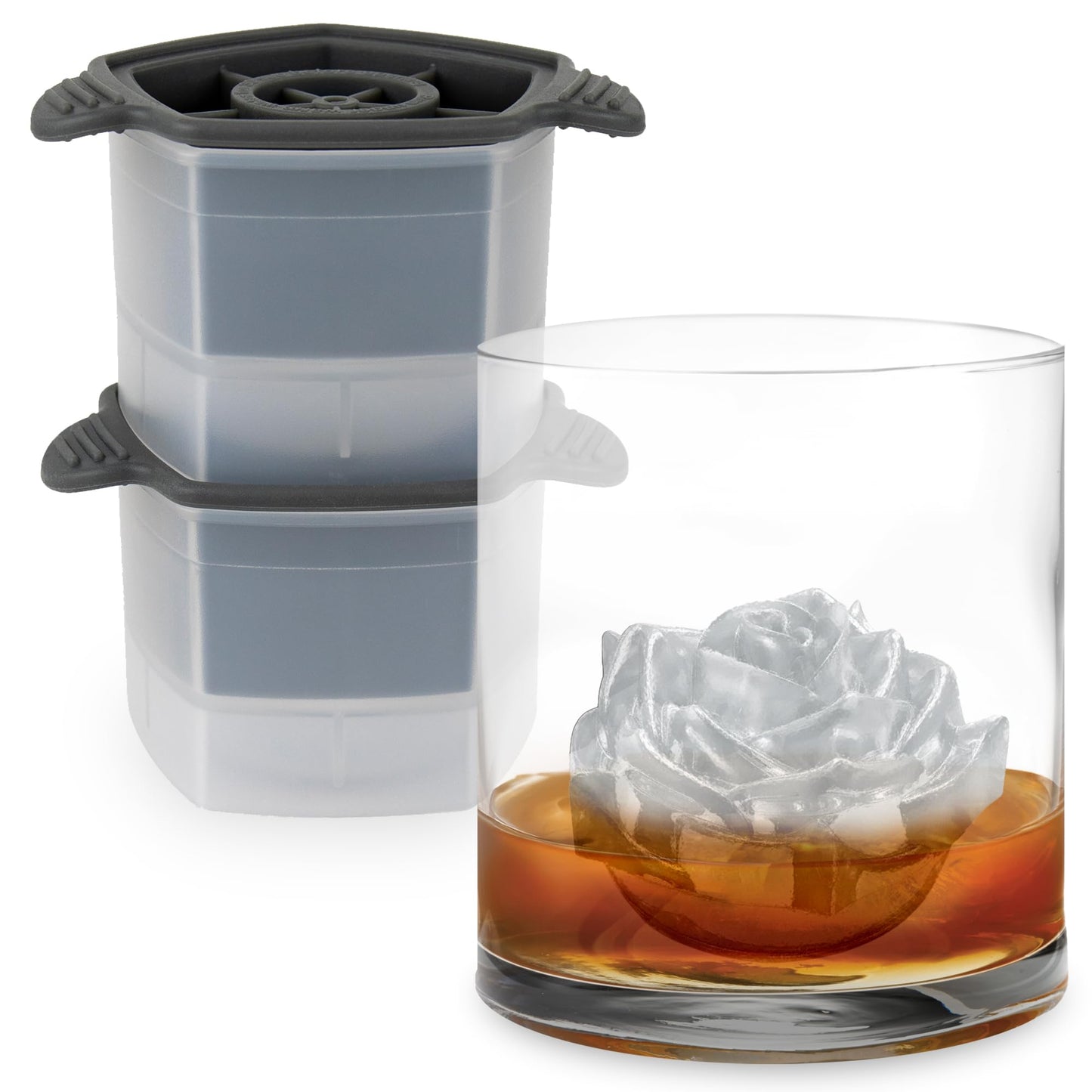 Tovolo Bulldog Ice Cube Mold Pack of 2 Craft Ice Cube Molds for Whiskey Bourbon Cocktails, Easy Fill Funny English Bull Dog Shaped Ice Cube Gifts for Bulldog Lovers, Dishwasher Safe BPA Free Silicone