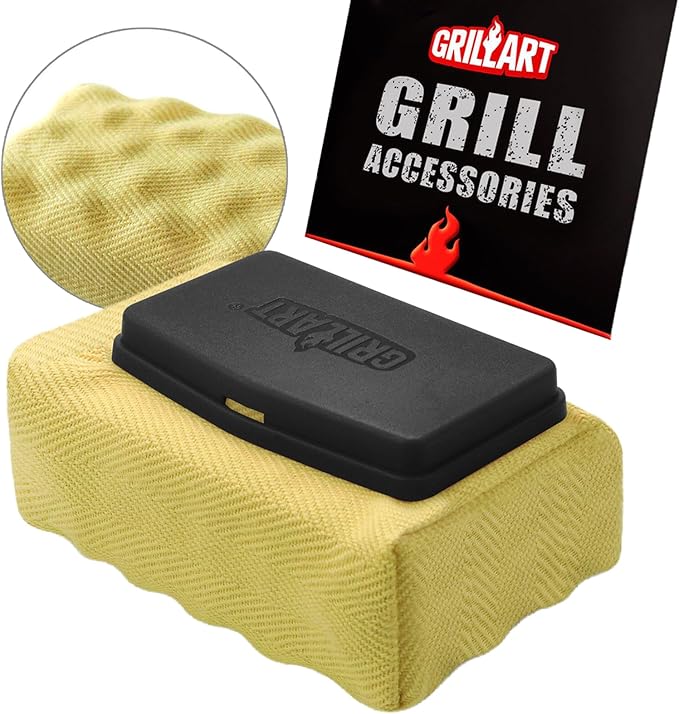 GRILLART Grill Brush Bristle Free Safe Steam Cleaning Tool, Replaceable Head for Any Grate Type - 17” Long Handle w/One-Fit-All Scraper - BBQ Accessories Cleaner for Outdoor Grill - Gifts for Men/Dad