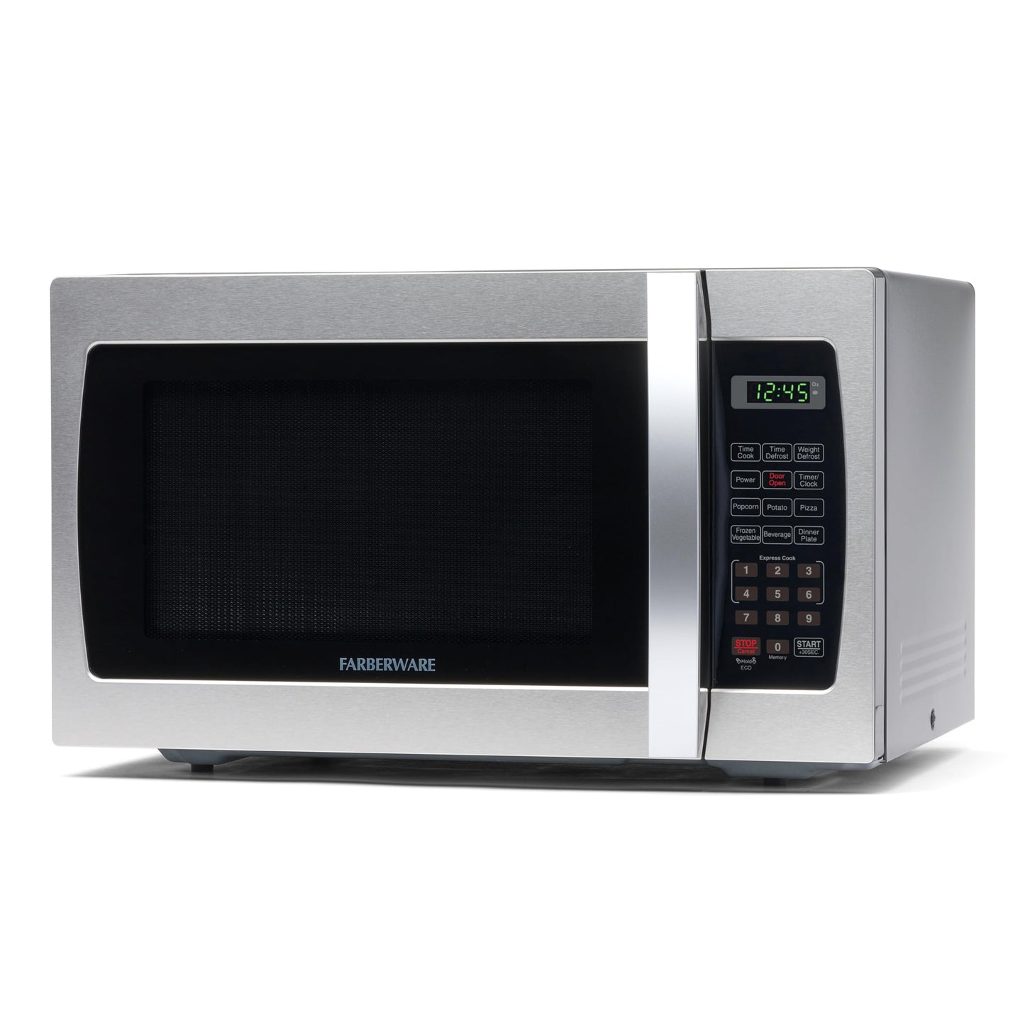 Farberware 1.6 Cu. Ft. Countertop Microwave Oven – 1100 Watts Power, Smart Sensor Auto Cook Settings, Defrost, Easy Clean and Child Safety Lock - Stainless