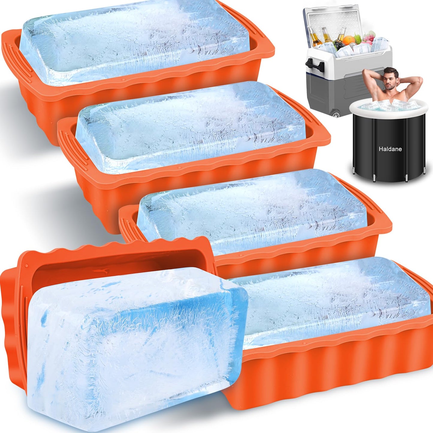 Haldane 2PC Extra Large Ice Block Molds, 6LB Giant Ice Cube Molds