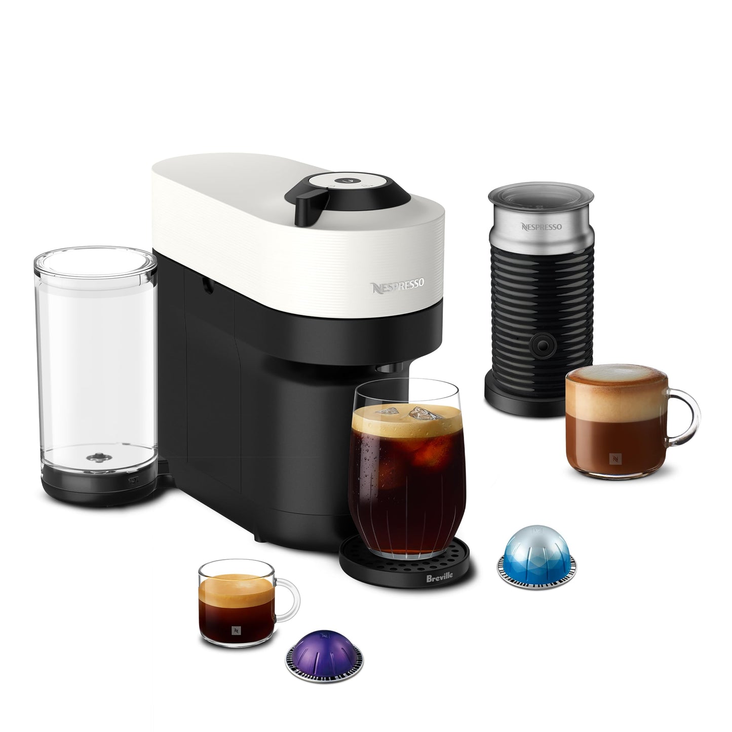 Nespresso Vertuo Pop+ Coffee Machine with Milk Frother, Dark Grey