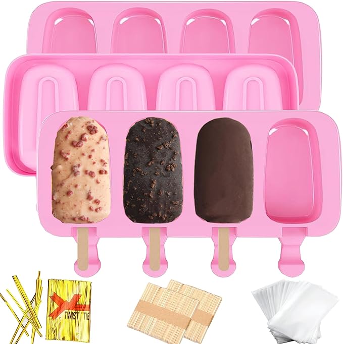 BZIDII 3pcs Cakesicle Mold,Popsicle Molds Silicone Cake Pop Mold(White)