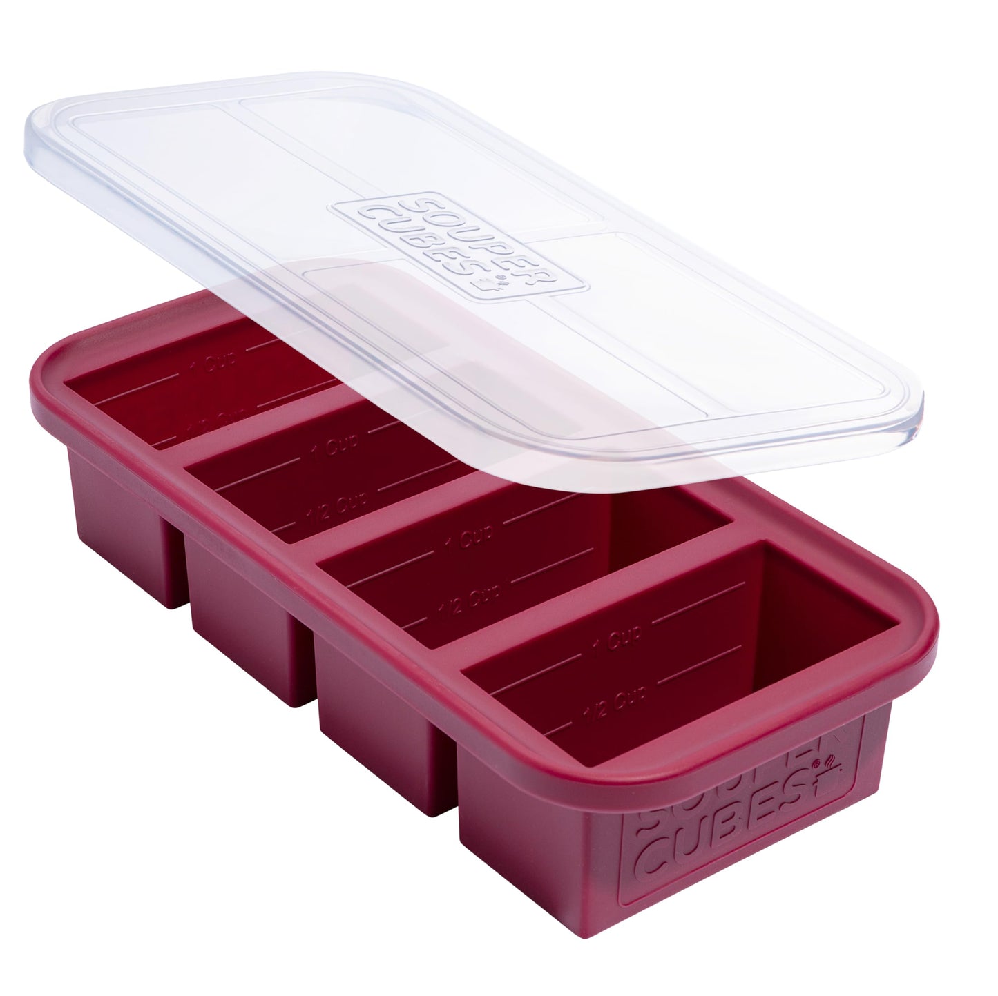 Souper Cubes 1 Cup Silicone Freezer Molds with Lids, Aqua, 2-Pack