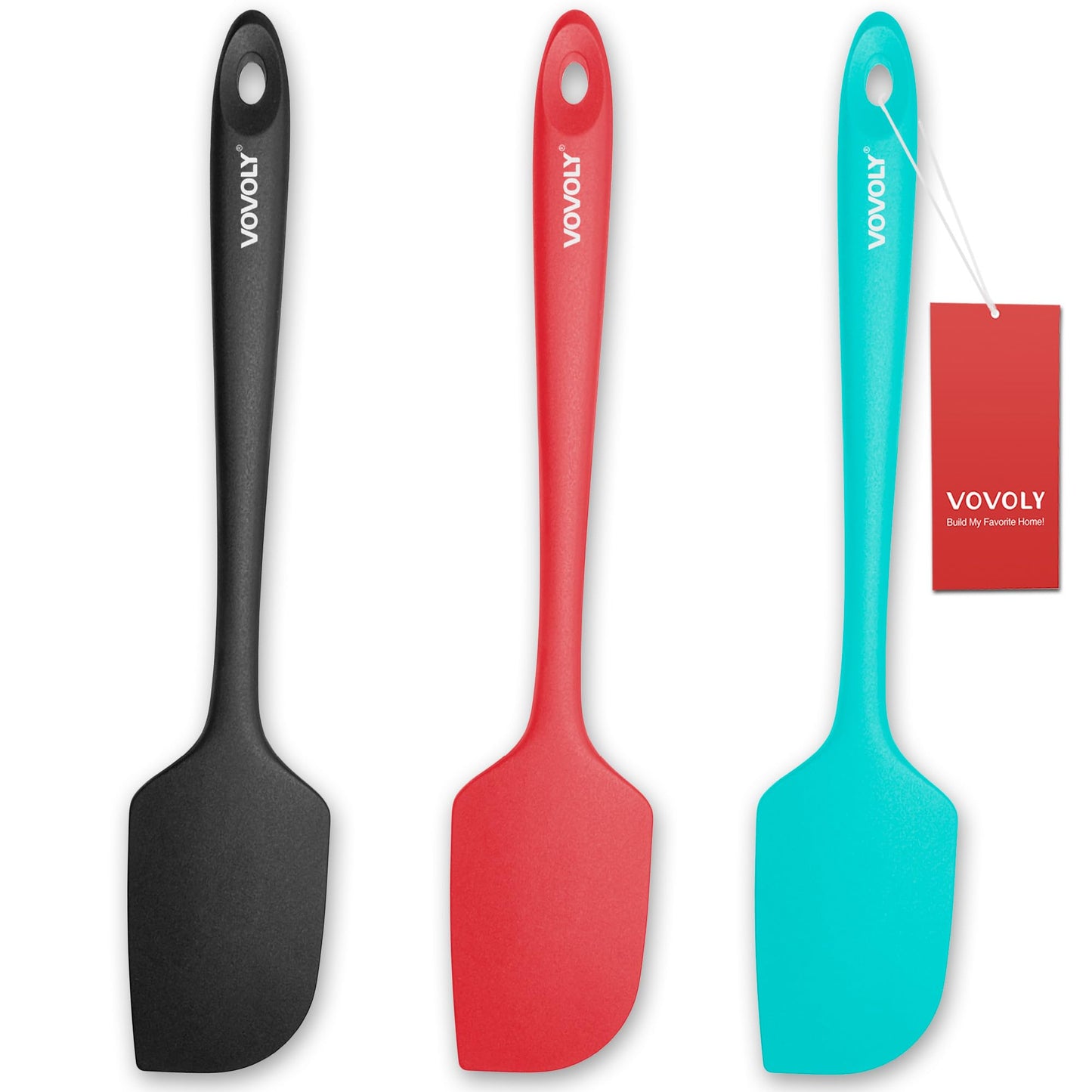 3 Pack Large Silicone Spatula for Kitchen,600°F Heat resistant Rubber Spatulas for Baking,Cooking, Scraping,and Mixing,Non Stick Kitchen Utensils, BPA Free, 11.2 IN, Multicolors