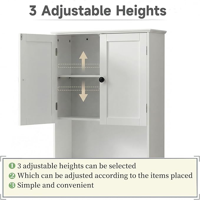 Bathroom Wall Cabinet, White 30" x 24" Wall Mounted Medicine Cabinet, Over Toilet Storage Hanging Cabinet Adjustable Shelves Cupboard with Large Space for Laundry Room, Bedroom, Kitchen, Entryway