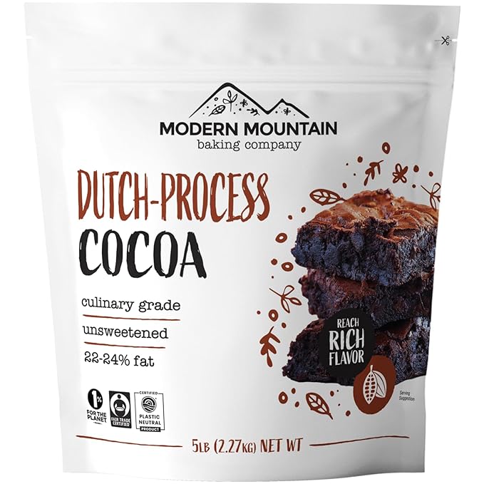 Cocoa Powder (8 oz) Dutch Processed Cocoa Powder, Unsweetened, Extra Rich Cocoa Flavor, 22-24% Fat, Premium Culinary Grade, Non-GMO Sourced, Fair Trade Certified, Perfect Cocoa for Baking and Cooking