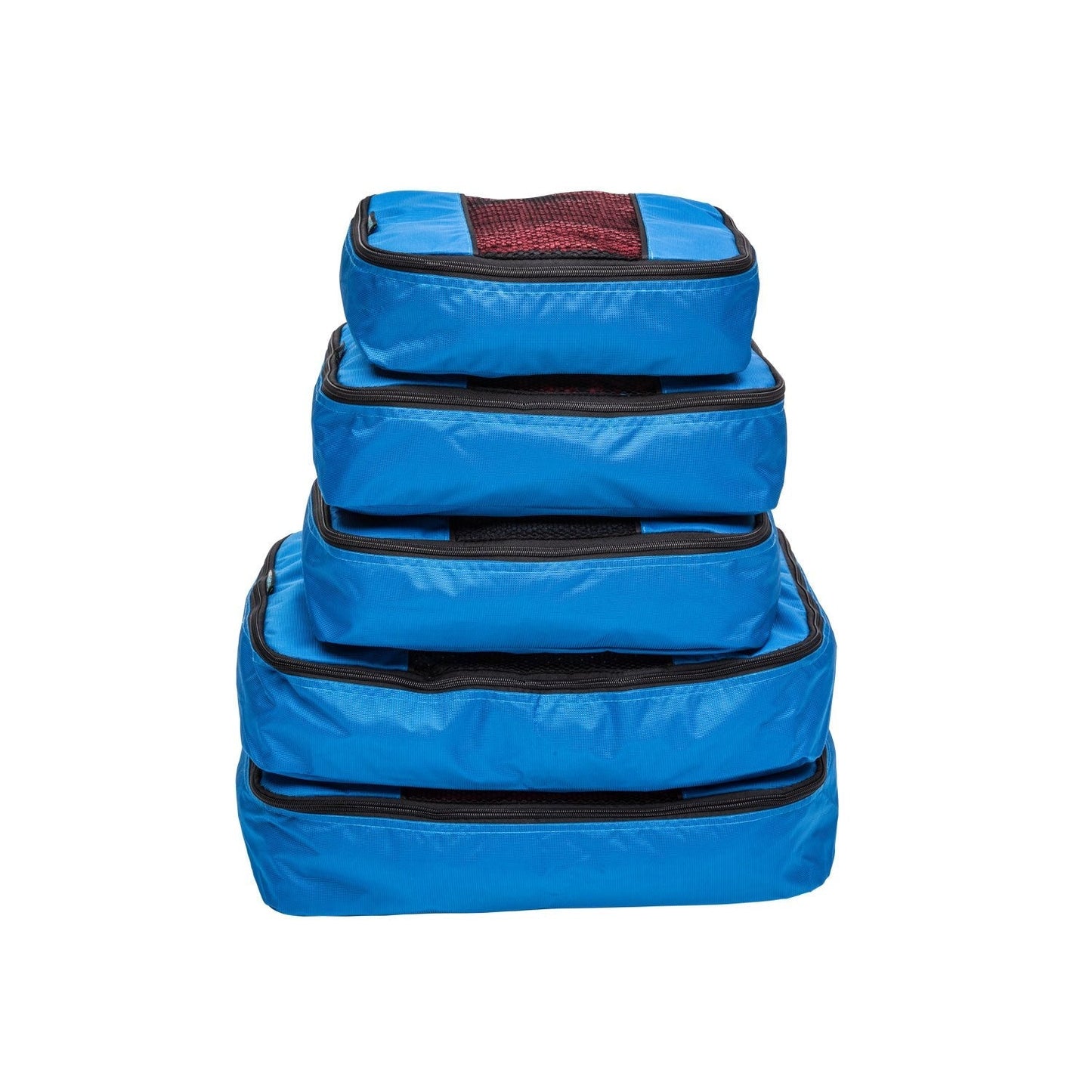 TravelWise Luggage Packing Organization Cubes 5 Pack, Blue, 2 Small, 2 Medium, 1 Large