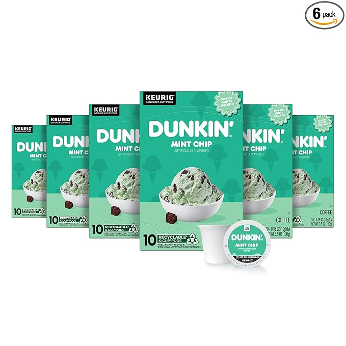 Dunkin’ White Chocolate Peppermint Artificially Flavored Coffee, 60 Pods