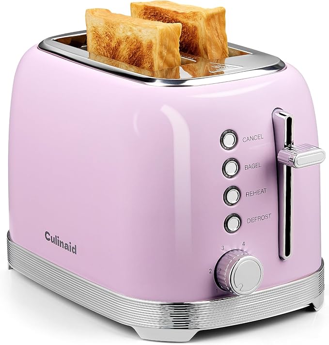 Culinaid Toaster 2 Slice Retro Stainless Steel, Blue