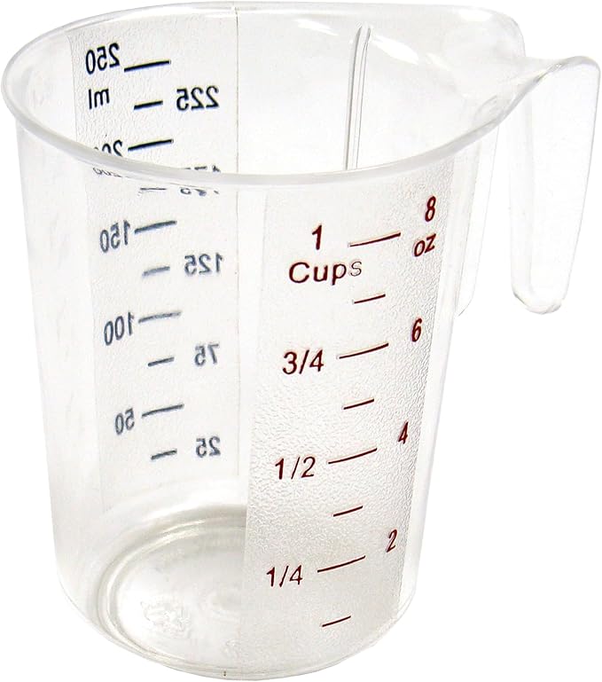 Winco 1 qt Clear 5 Piece Plastic Measuring Cup Set