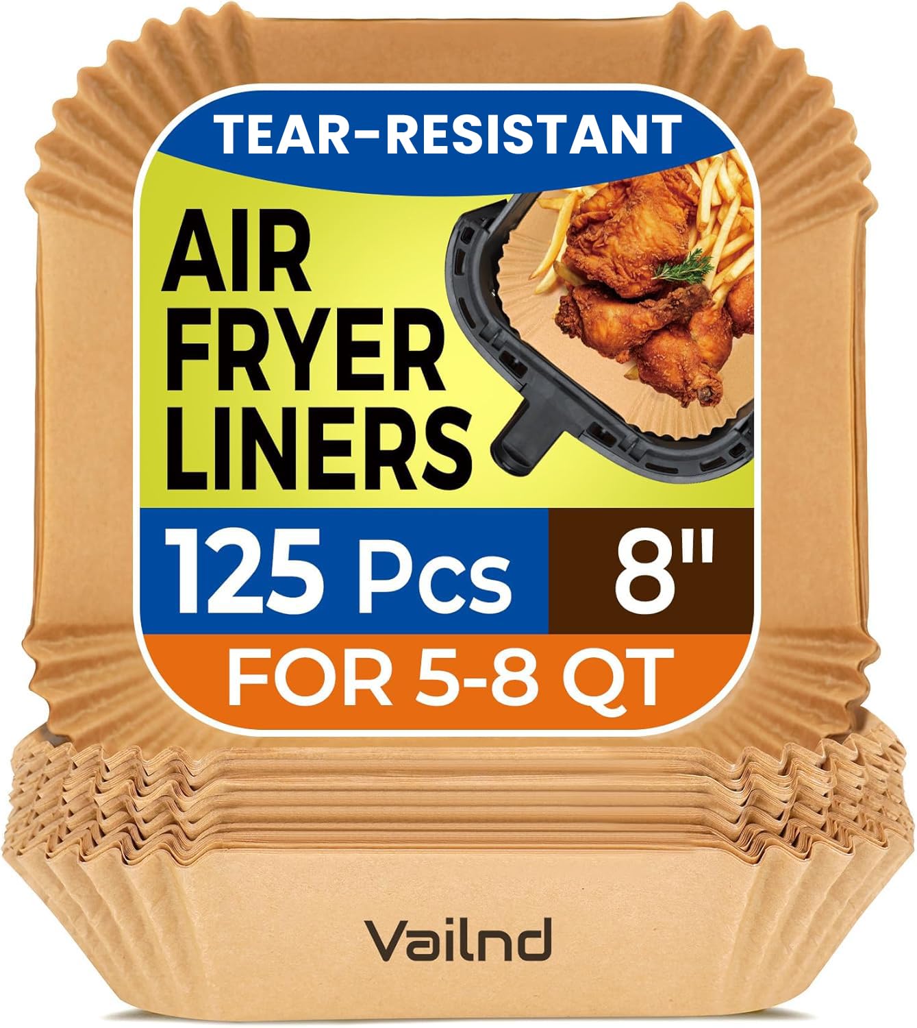 250 Pcs 9" Square Air Fryer Liners Disposable for 8-12QT, Parchment Paper