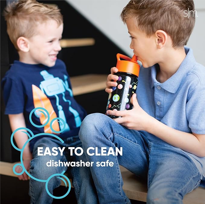 Simple Modern Kids Summit Water Bottle with Straw Lid | Marvel 14oz Stainless Steel Cup Insulated Tumbler for Girls, Boys, School | Captain Marvel