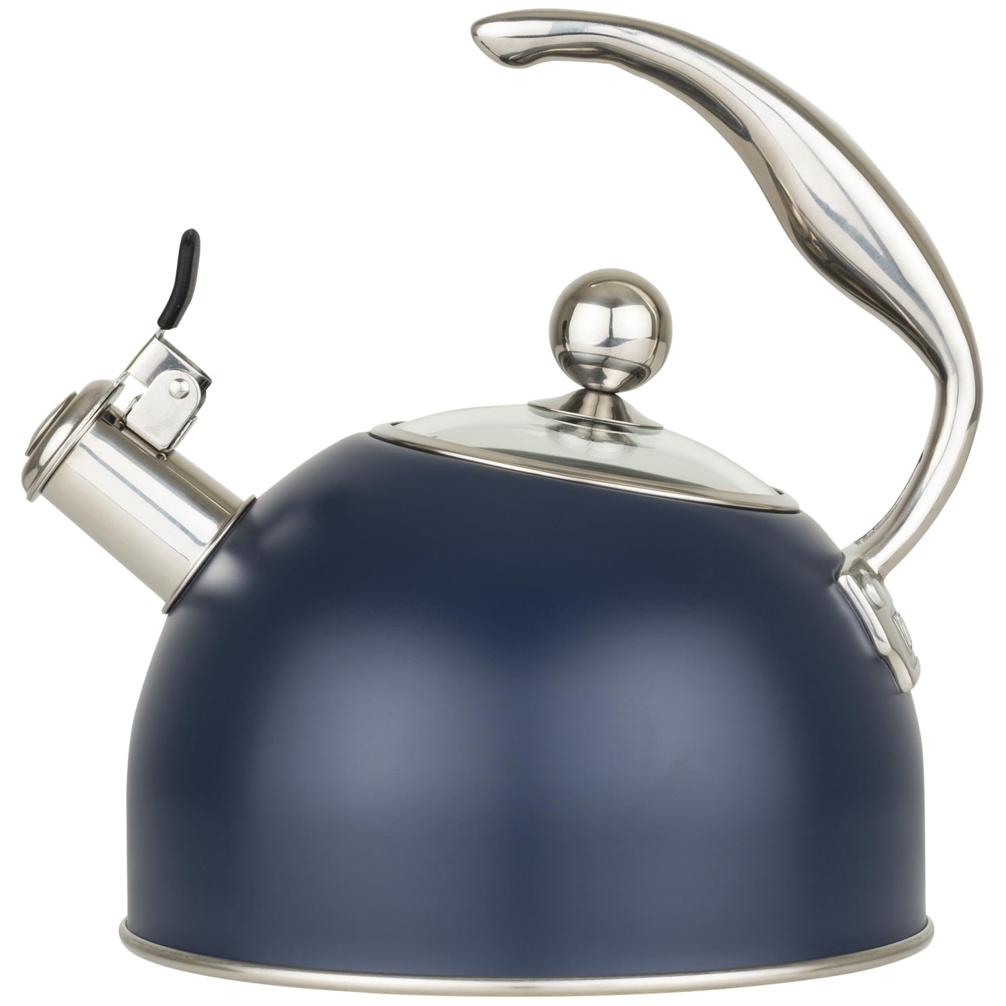Viking 3-Ply Stainless Steel Tea Kettle, 2.6 Quart Stovetop Hot Water Pot with Tempered Glass Lid, Ergonomic Handle, Induction Ready, Mirror Finish