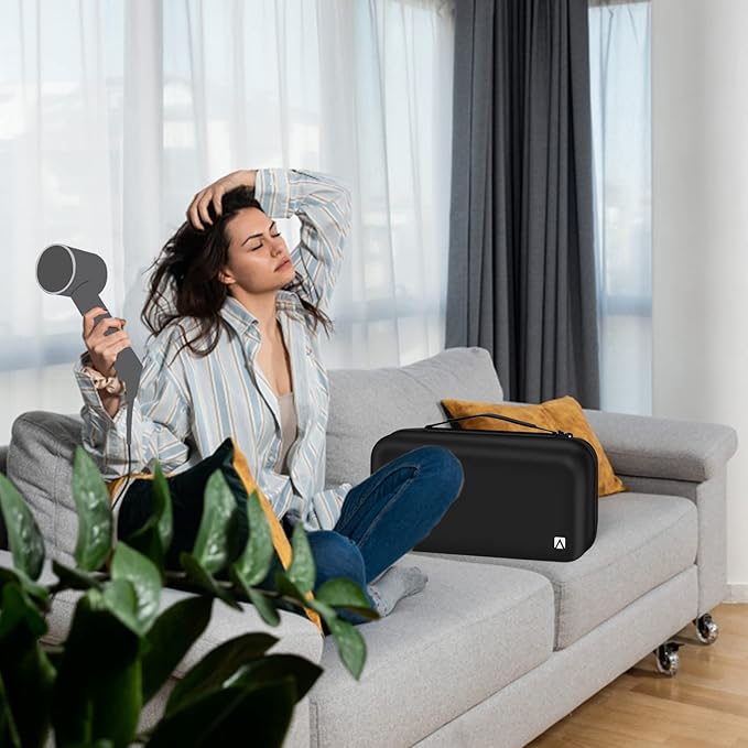 ANKHOH Case Holder for Dyson Supersonic Hair Dryer, Blow Dryer Storage Bag for Dyson Supersonic Limited Gift Set Edition and Accessories,Box Only-Full Black