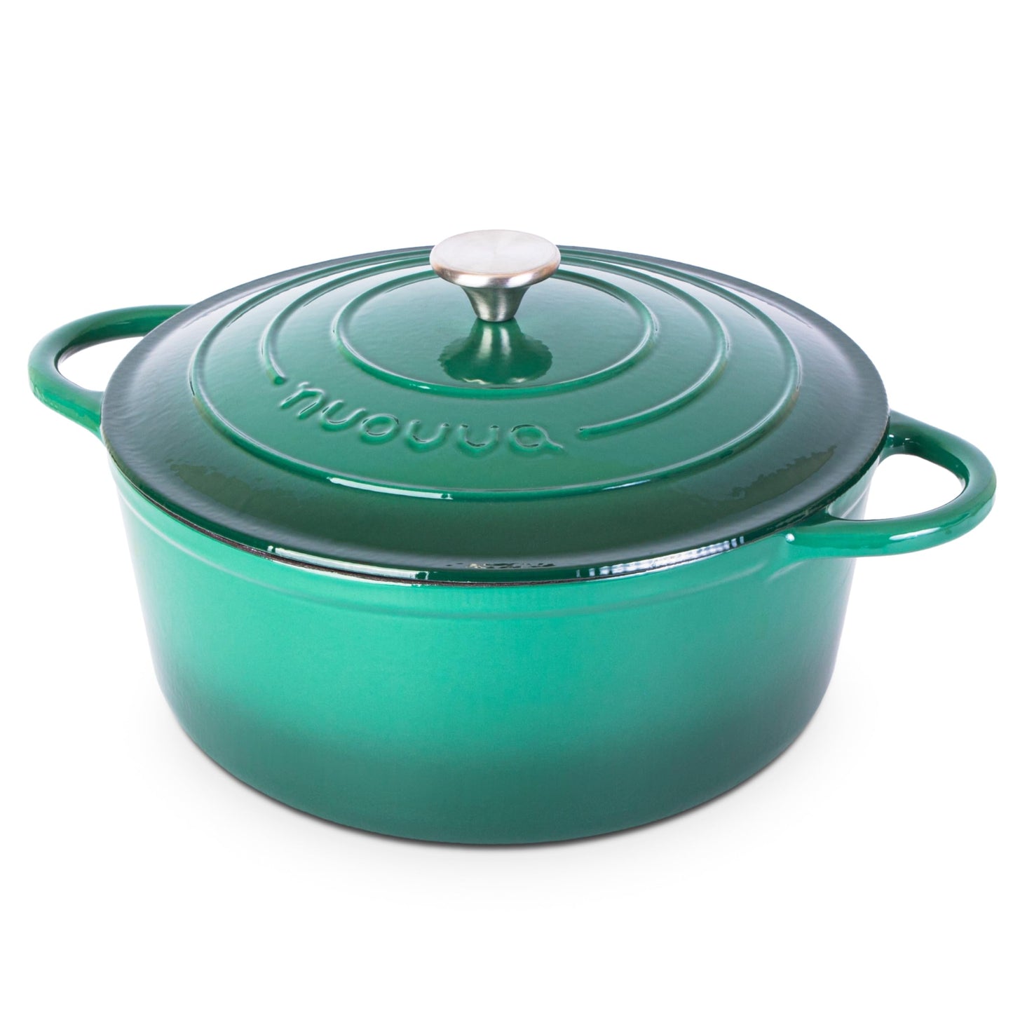 Nuovva Enamelled Cast Iron Dutch Oven Pot with Lid – 6.4 Quart Non Stick Casserole Pot – Heavy Duty & Oven Safe up to 500° F for Bread Baking, Braising, Stews, Roasting – 28cm Black