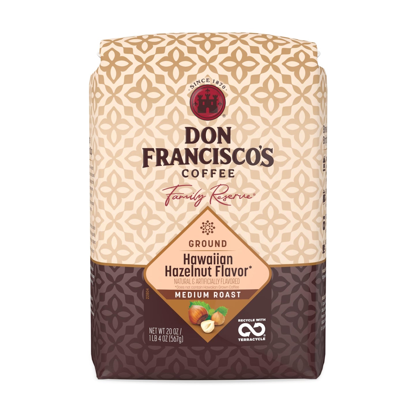 Don Francisco's Vanilla Nut Ground Coffee, Medium Roast, 20 OZ Bag