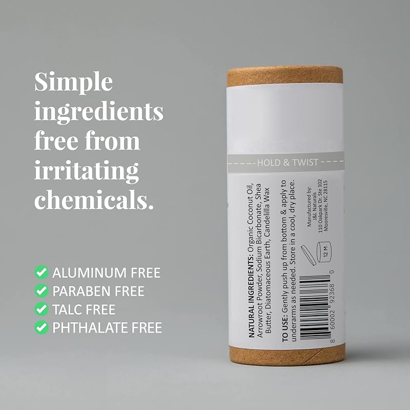J&L Naturals Aluminum Free Deodorant for Men & Women | 100% Natural Ingredients With Coconut Oil, Shea Butter, & Essential Oils | Sustainable, Eco-Friendly (Activated Charcoal, 3.0 Oz (Pack of 2))
