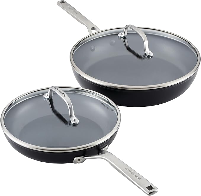 KitchenAid Hard-Anodized Nonstick Saucepan with Lid, 2-Quart