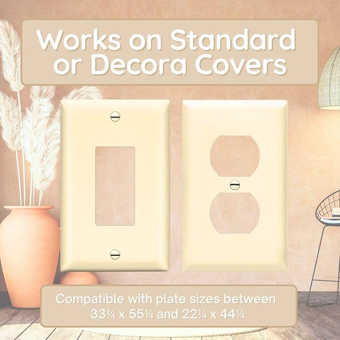 BeraTek Power Perch Wall Outlet Shelf | Declutter & Reclaim Counter Space | Bedroom & Bathroom Organizing Shelves | Alexa Echo Dot Holder, Router Shelf, Holds Electric Toothbrush | Almond, 2-Pack