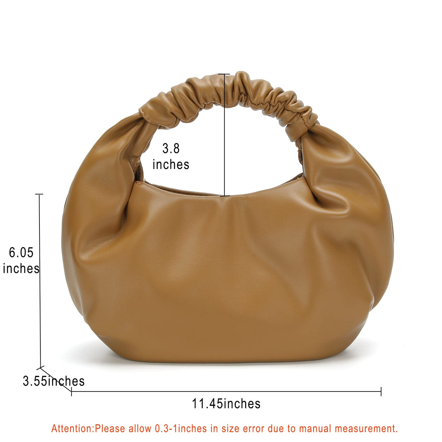 CORAID Mini Hobo Tote Bags for Women Soft Leather Clutch Purses for Women Cloud-Shaped Top Handle Bags Red
