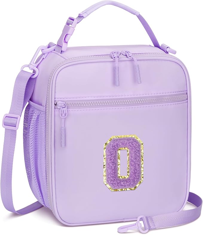 CLOUDWINGS Lunch Box Kids Large Initial Insulated Lunch Bag for Girls