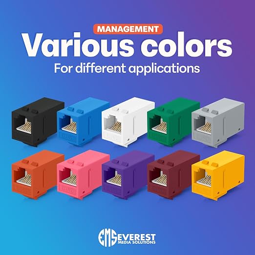 Everest 6-Pack Cat6 RJ45 Keystone Coupler