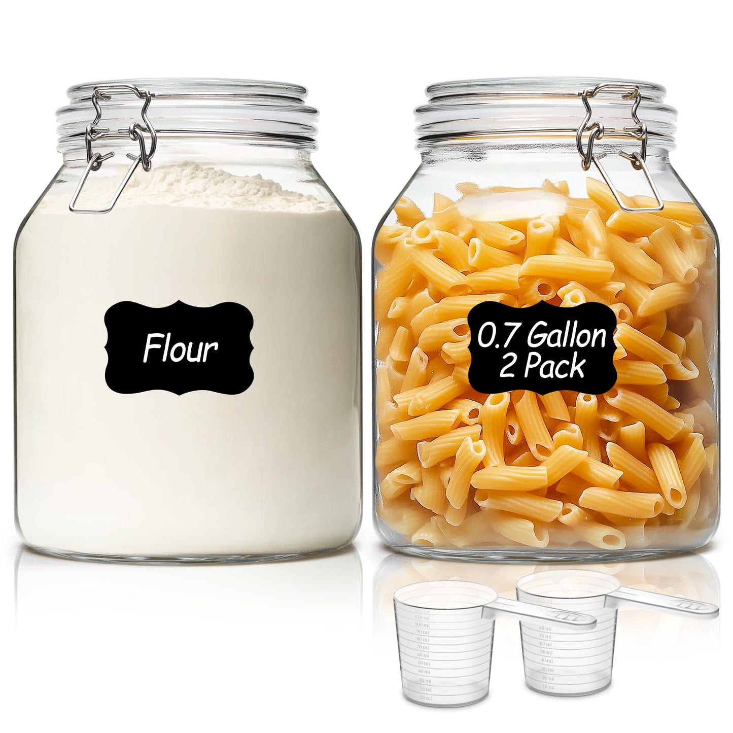 ComSaf Glass Jars with Airtight Lids 34oz 3 Pack Pantry Storage Coffee