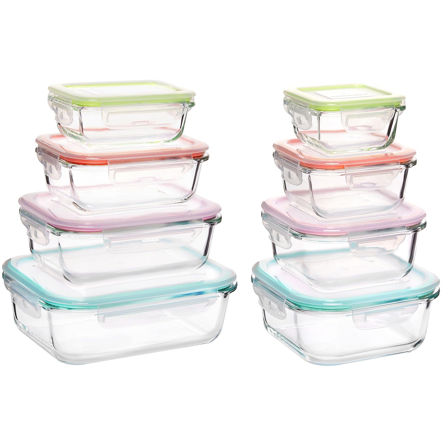 Vtopmart 8 Pack Glass Food Storage Containers with Airtight Lids