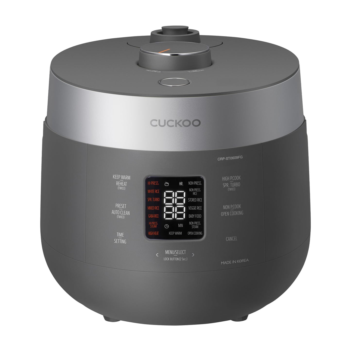 CUCKOO Twin Pressure Rice Cooker, 12-Cup Cooked, White, CRP-ST0609FW