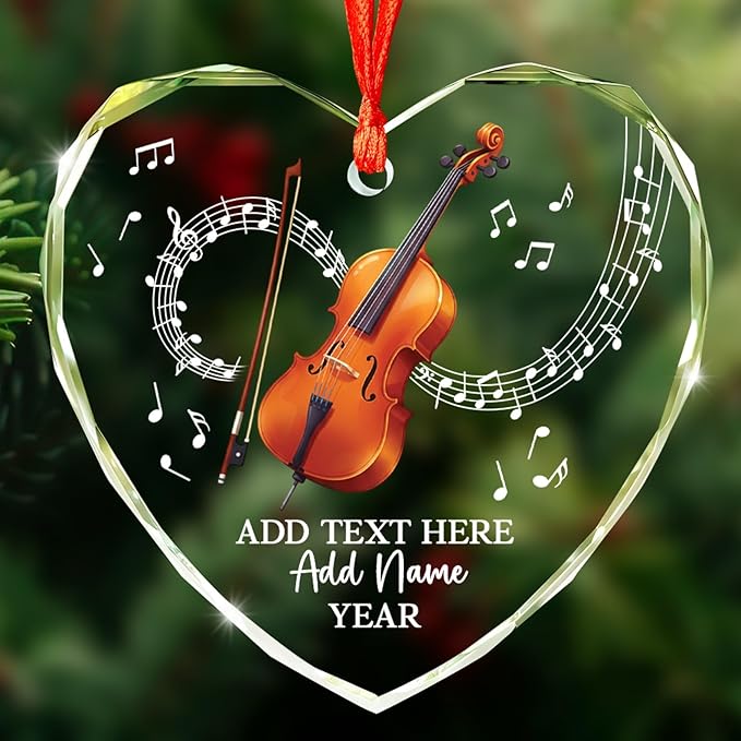 Personalized Oboist Christmas Glass Ornament 2026, Oboe Teacher Christmas Tree Ornaments, Custom Text Name & Year Oboe Ornament Gift for Student Friend, Musical Instruments Xmas Decorations