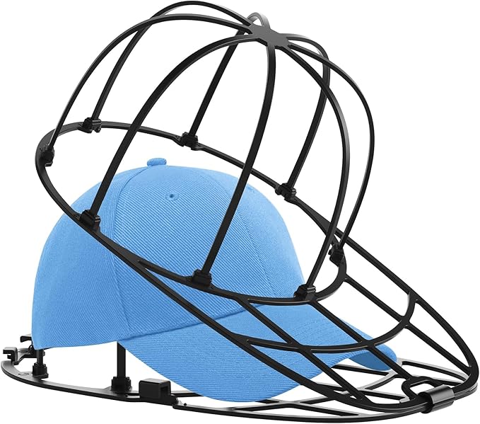 Hat Washer Cage for Baseball Caps Washing Machine Dishwasher Cap Cleaner Frame Washing for Adult Kids Ball Hats (Black-1Pack)