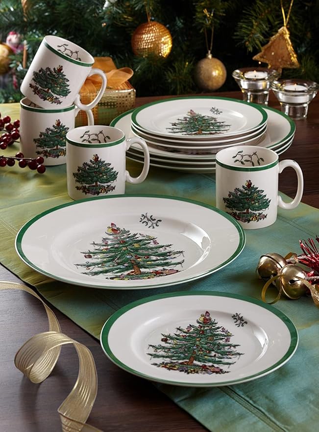 Spode Christmas Tree Luncheon Plate - Festive Holiday Serving Plate