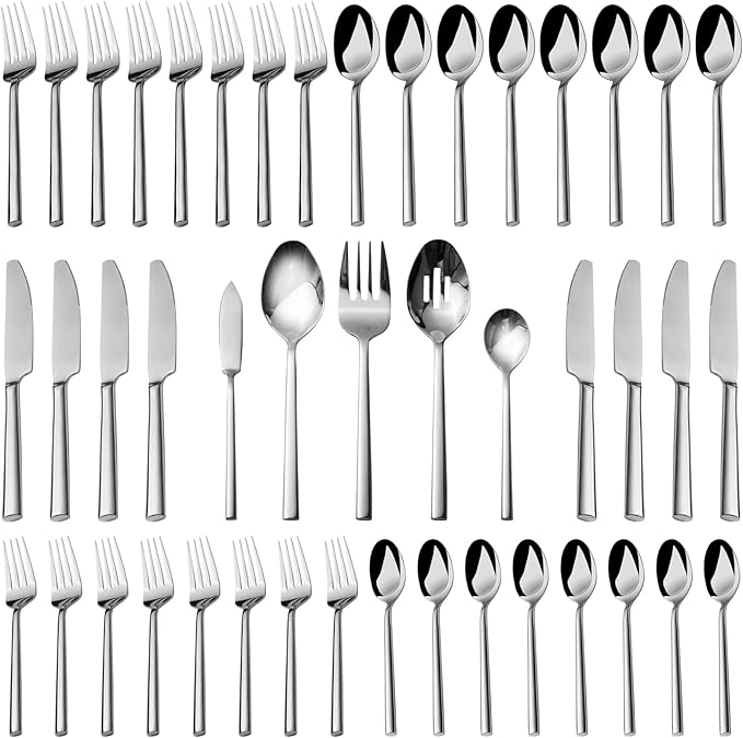 Alata Potter 20-Piece Forged Silverware Set Stainless Steel Flatware Set Cutlery Set,Service for 4,Mirror Finish,Dishwasher Safe