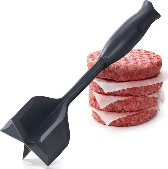 Li&Zhao Ground Beef Chopper Tool - Meat Chopper for Ground Beef Ground Meat Smasher Hamburger Smasher Tool Ground Beef Masher Meat Spatula Chopper Potato Mashers Heat Resistant Nylon for Mix (Orange)