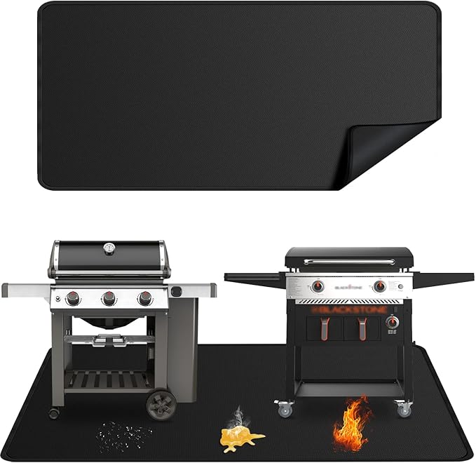 rumlick 79x39 inches Large Under Grill Mats for Blackstone Outdoor Deck BBQ