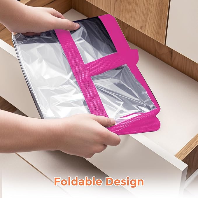 Budding Joy Clear Zippered Storage Bags for Clothes,40L Closet Organizers and Storage Containers Vinyl Moving Bag for Bedding, Linen, Blankets, Comforters, Clothing & Toys