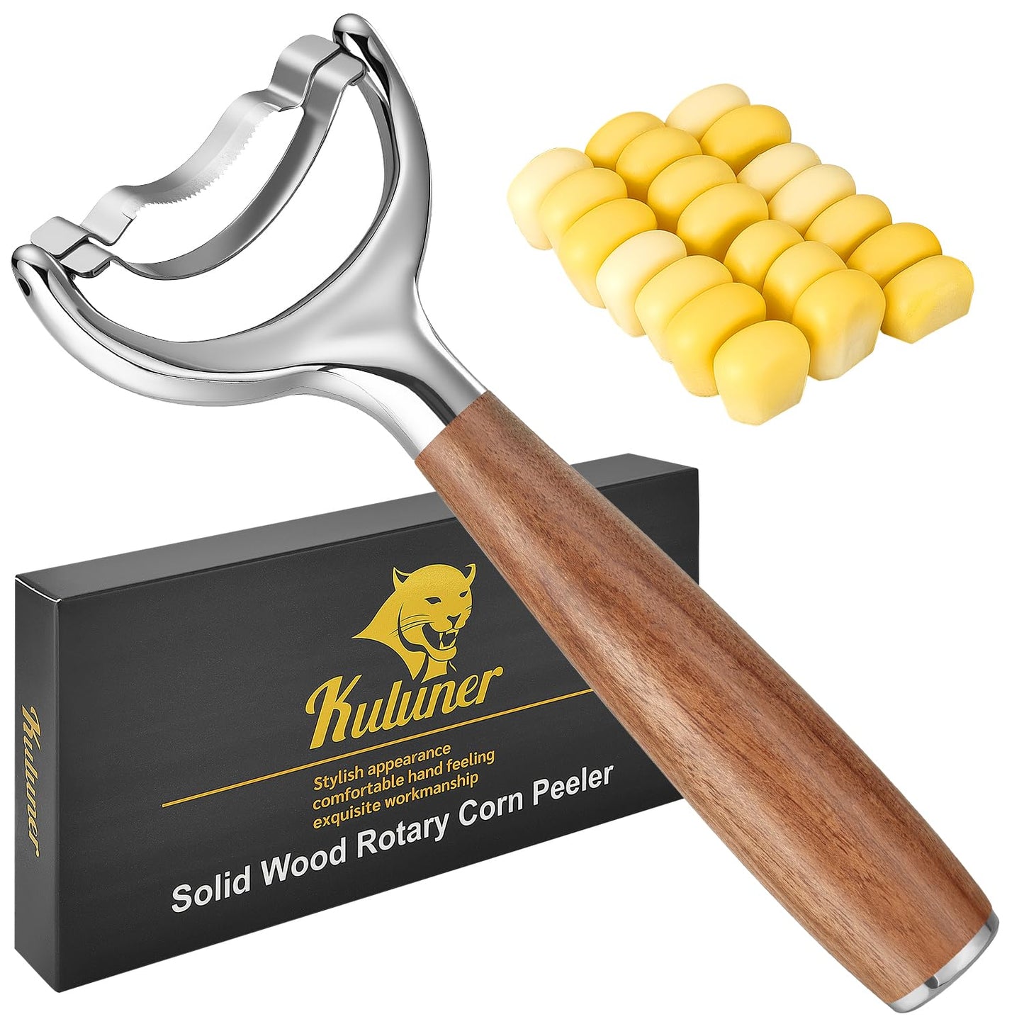 KULUNER Corn Peeler Stripper Handle 304 Steel Blade for Seniors Arthritis