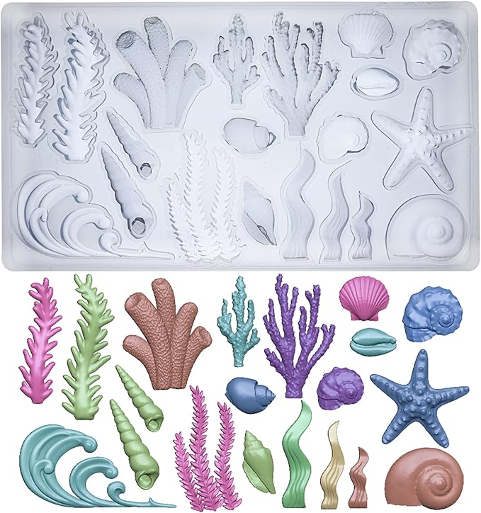 Mermaid and Sea Creatures Clay Molds for Crafts