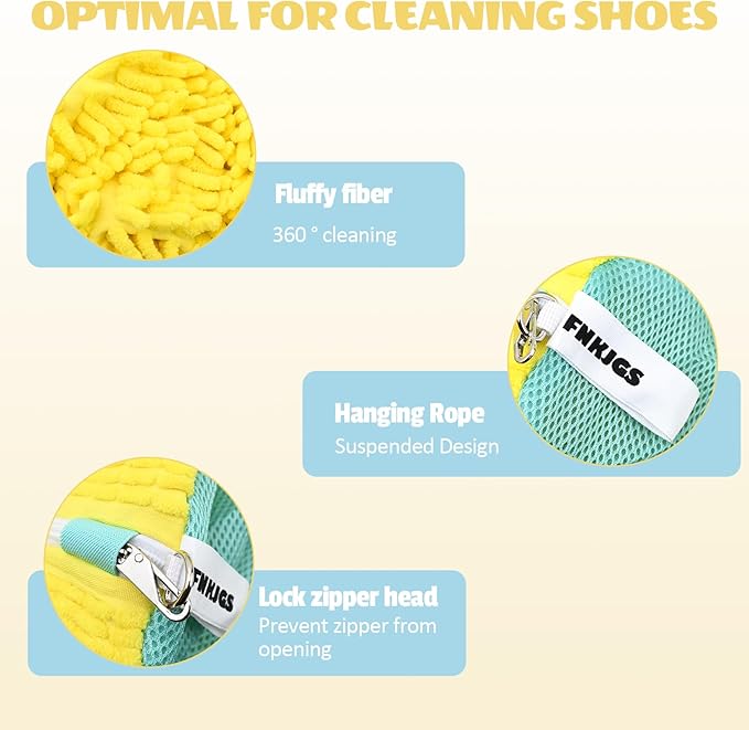 Shoe Washing Machine Bag:Shoe Washing Bag for Dryer & Washer, 2pcs Reusable Laundry Shoe Bag for Sneaker Tennis Shoes Unstain Cleaner Kit XXL (Yellow)