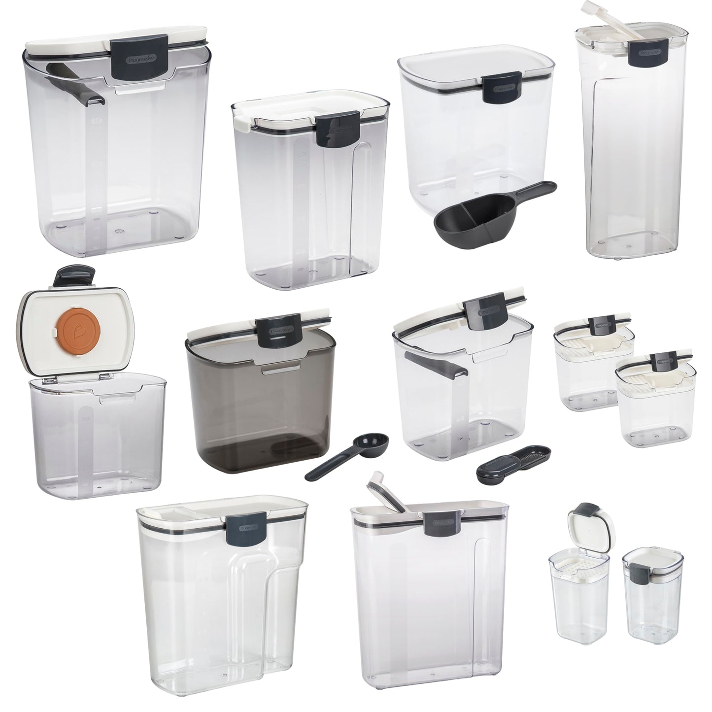 Progressive ProKeeper Baker's Airtight Kitchen Storage Canister Container Set for Flour, Sugar & More, Keeps Ingredients Fresh, with Accessories (Turquoise, 6- Piece)