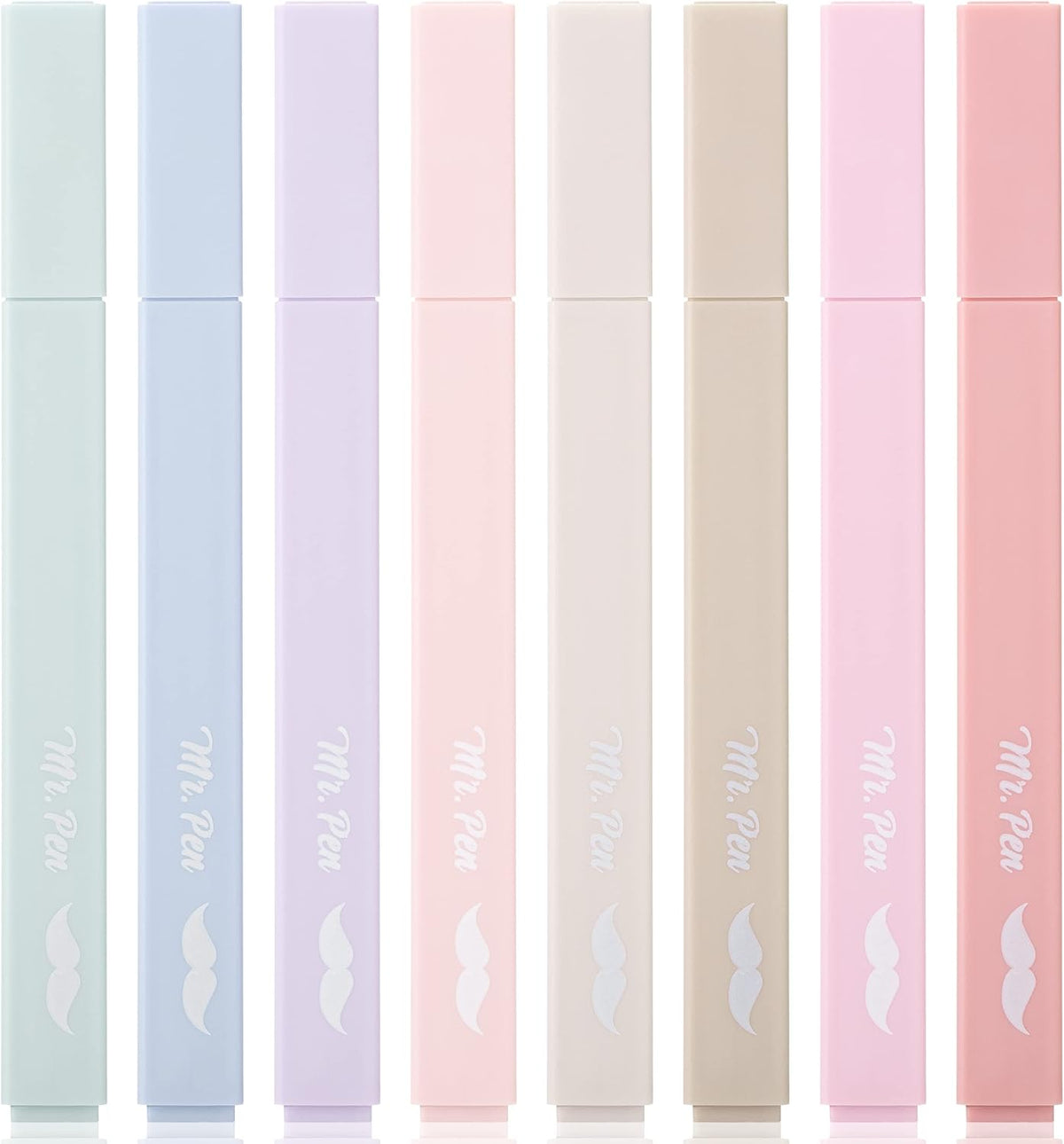 Mr. Pen- Aesthetic Highlighters, 8 Pcs, Chisel Tip, Muted Pastel Color, No Bleed Bible Highlighter Pastel, Highlighters Assorted Colors, Highlighter Set